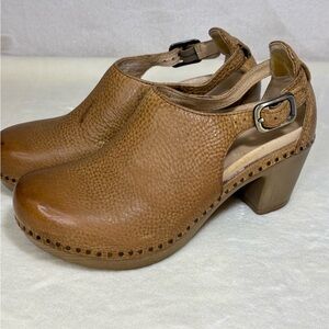 Dansko Brown Leather Mules with Buckle